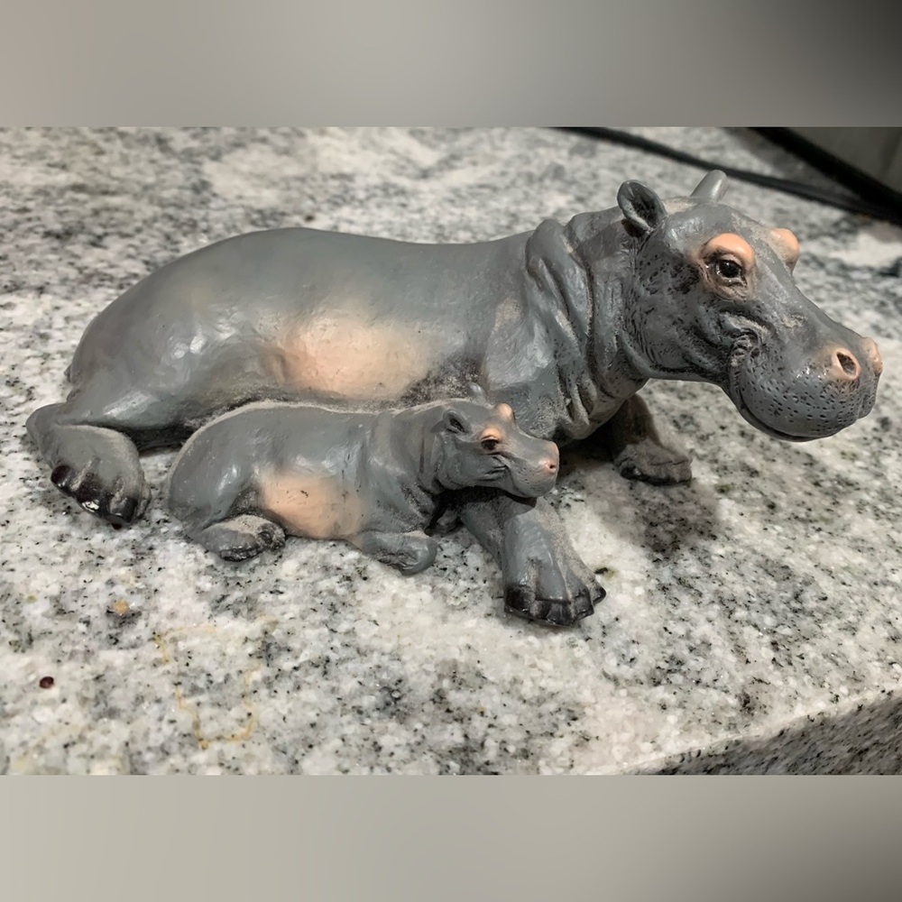 Castagna 1988 Gray Hippo Figurine Set